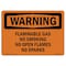 Signmission OSHA, Flammable Gas No Smoking No Open Flames No Sparks, 10in X 7in Rigid Plastic, WS-P-710-L-12134 OS-WS-P-710-L-12134 - alternate 1